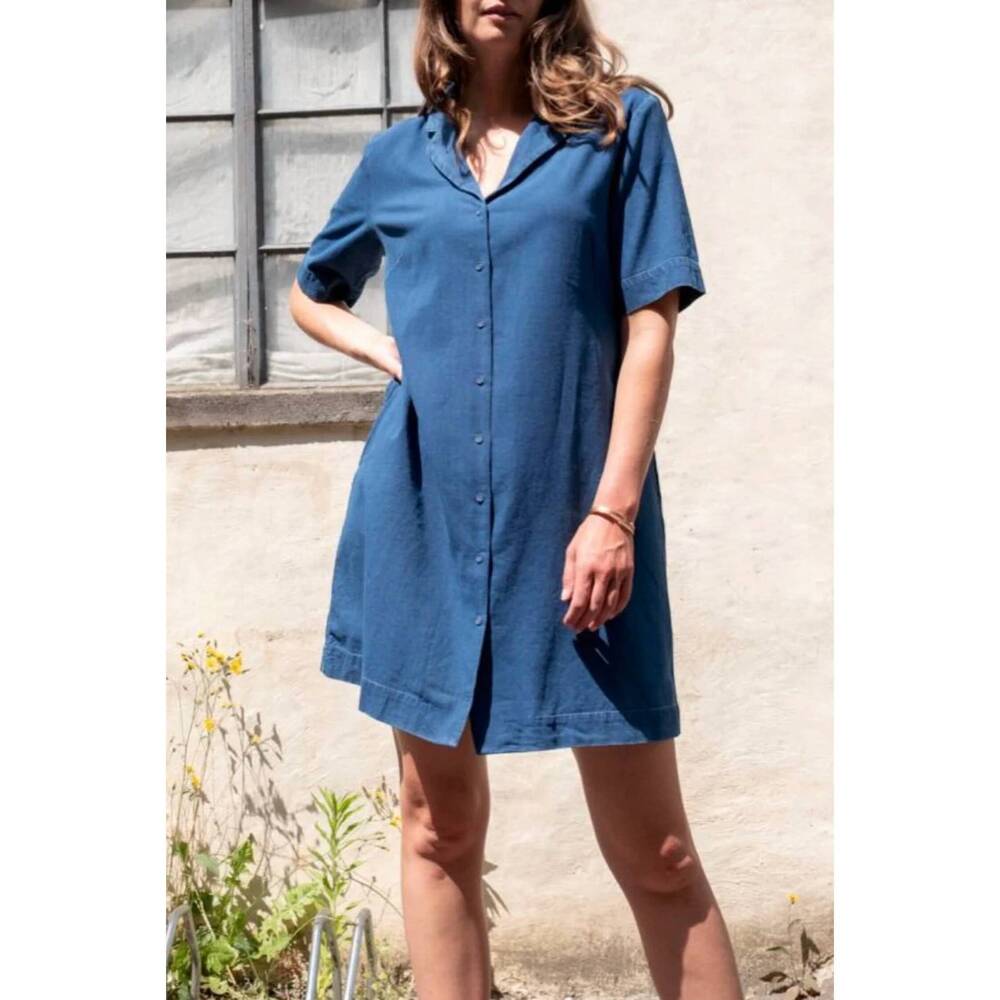 NEW BIBICO lina sun dress in textured denim